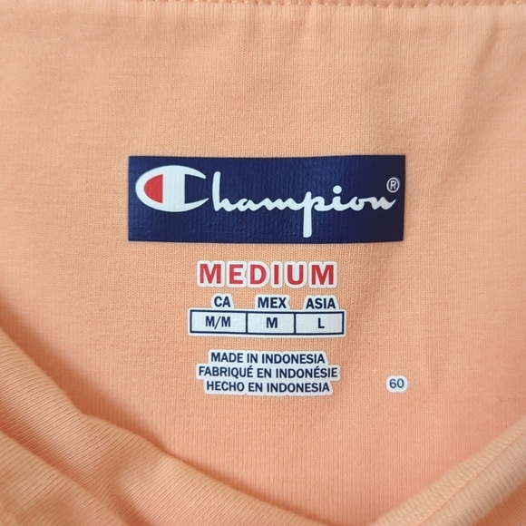 Champion Everyday Classic Cotton High Waisted Soft Bike Shorts Peach Orange M - Picture 5 of 11